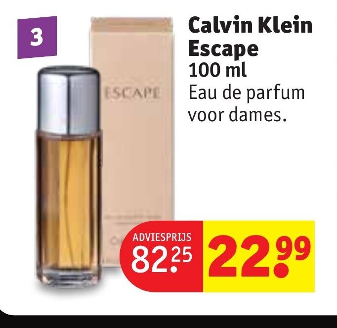 Kruidvat Calvin Klein Escape 100 ml aanbieding