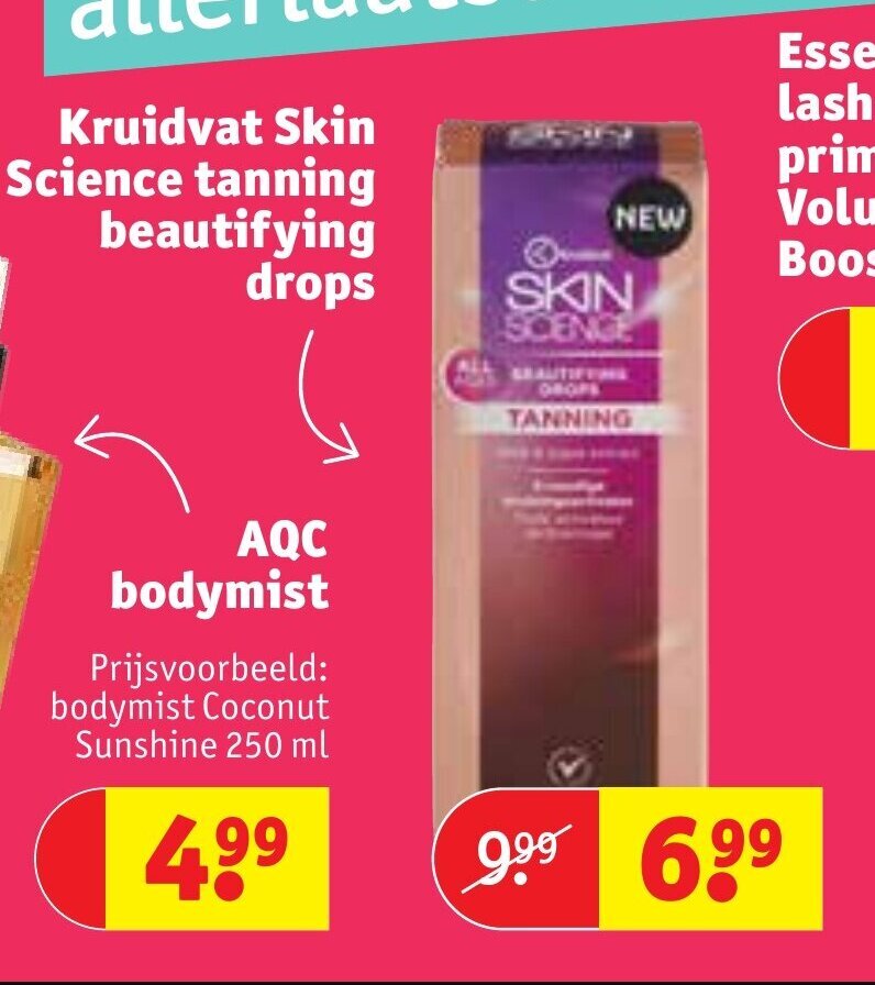 Skin Science tanning beautifying drops aanbieding bij Kruidvat