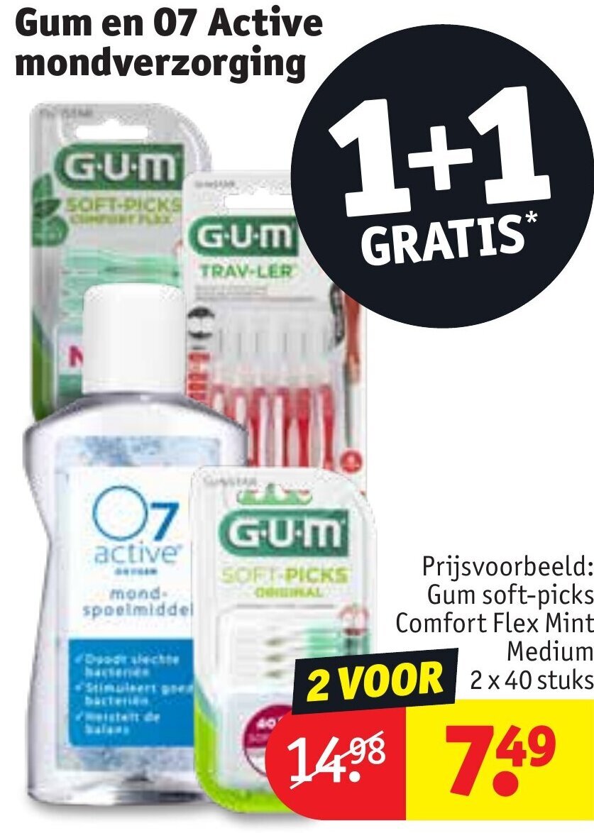 Kruidvat Gum en 07 Active mondverzorging aanbieding