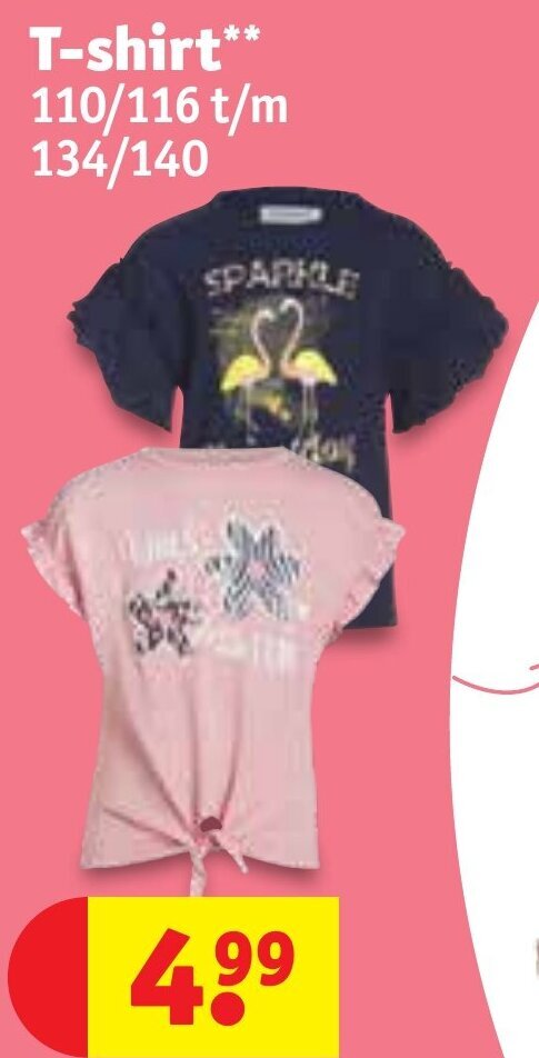 Kruidvat T-shirt** 110/116 t/m 134/140 aanbieding