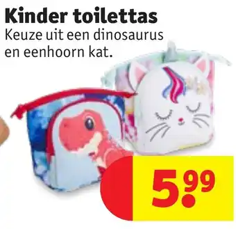 Kruidvat Kinder toilettas Keuze uit een dinosaurus en eenhoorn kat. aanbieding