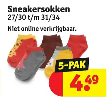 Kruidvat Sneakersokken 27/30 t/m 31/34 aanbieding