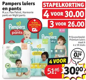 Kruidvat Pampers luiers en pants aanbieding