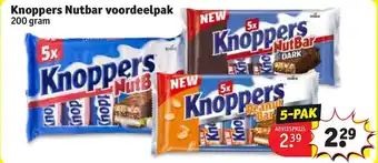 Kruidvat Knoppers Nutbar voordeelpak 200 gram aanbieding