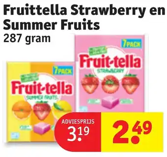 Kruidvat Fruittella Strawberry en Summer Fruits 287gram aanbieding