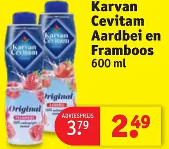 Kruidvat Karvan Cevitam Aardbei en Framboos 600 ml aanbieding