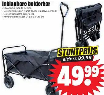 Dirk Inklapbare bolderkar 94 x 56 x 122cm aanbieding