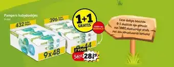 Kruidvat Pampers babydoekjes 9-pak baby 432 wipes aanbieding