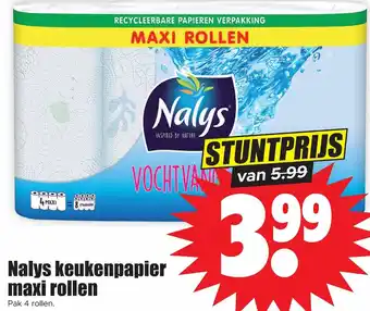 Dirk Nalys keukenpapier maxi rollen Pak 4 rollen. aanbieding