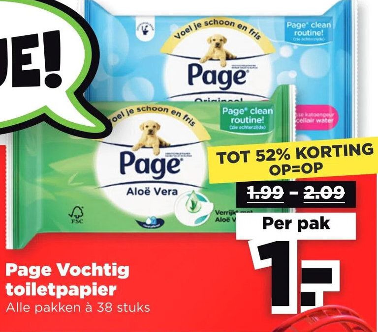PLUS Page Vochtig toiletpapier Alle pakken à 38 stuks aanbieding