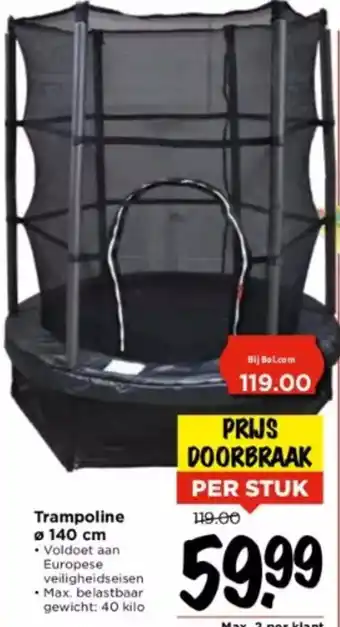 Vomar Voordeelmarkt Trampoline Ø 140 cm aanbieding