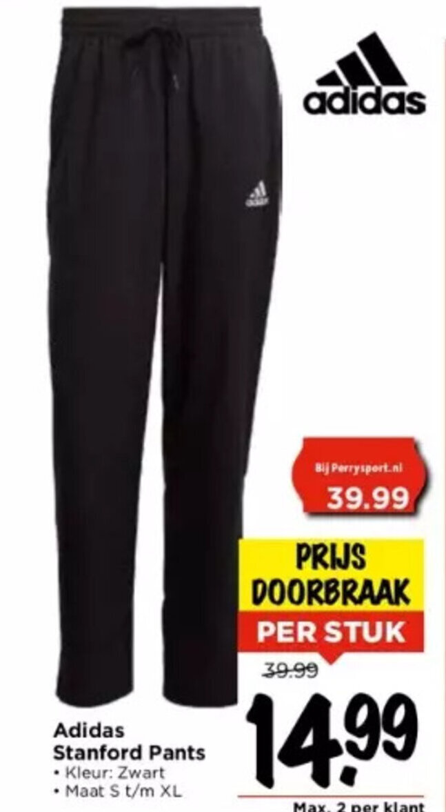 Vomar Adidas Stanford Pants * Kleur: Zwart • Maat S t/m XL aanbieding