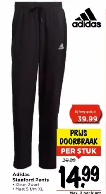 Vomar Voordeelmarkt Adidas Stanford Pants * Kleur: Zwart • Maat S t/m XL aanbieding