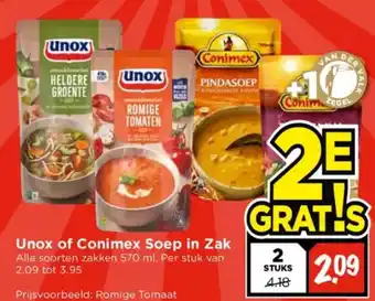 Vomar Voordeelmarkt Unox of Conimex Soep in Zak Alle soorten zakken 570 ml. aanbieding