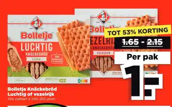 PLUS Bolletje knäckebröd luchtig of vezelrijk aanbieding