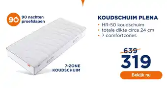 TotaalBED Koudschuim Plena aanbieding