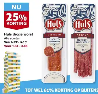 Hoogvliet Huls droge worst aanbieding