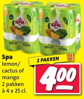 Nettorama Spa lemon/ cactus of mango 2 pakken à 4 x 25 cl. aanbieding