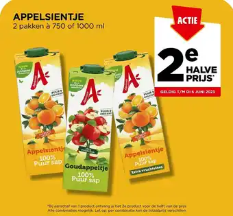 Jumbo APPELSIENTJE 2 pakken à 750 of 1000 ml aanbieding