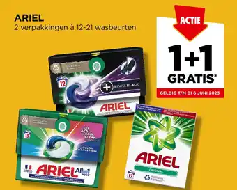 Jumbo ARIEL 2 verpakkingen à 12-21 wasbeurten aanbieding