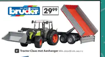 Top1Toys 3+ Tractor Claas met Aanhanger Afm. circa 65 cm. 348-2112 aanbieding