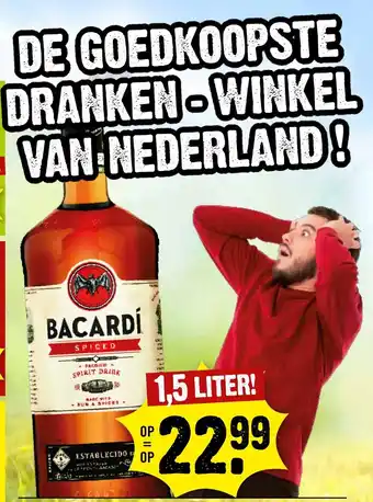 Dirck 3 BACARDÍ SPICED 1,5 LITER! aanbieding