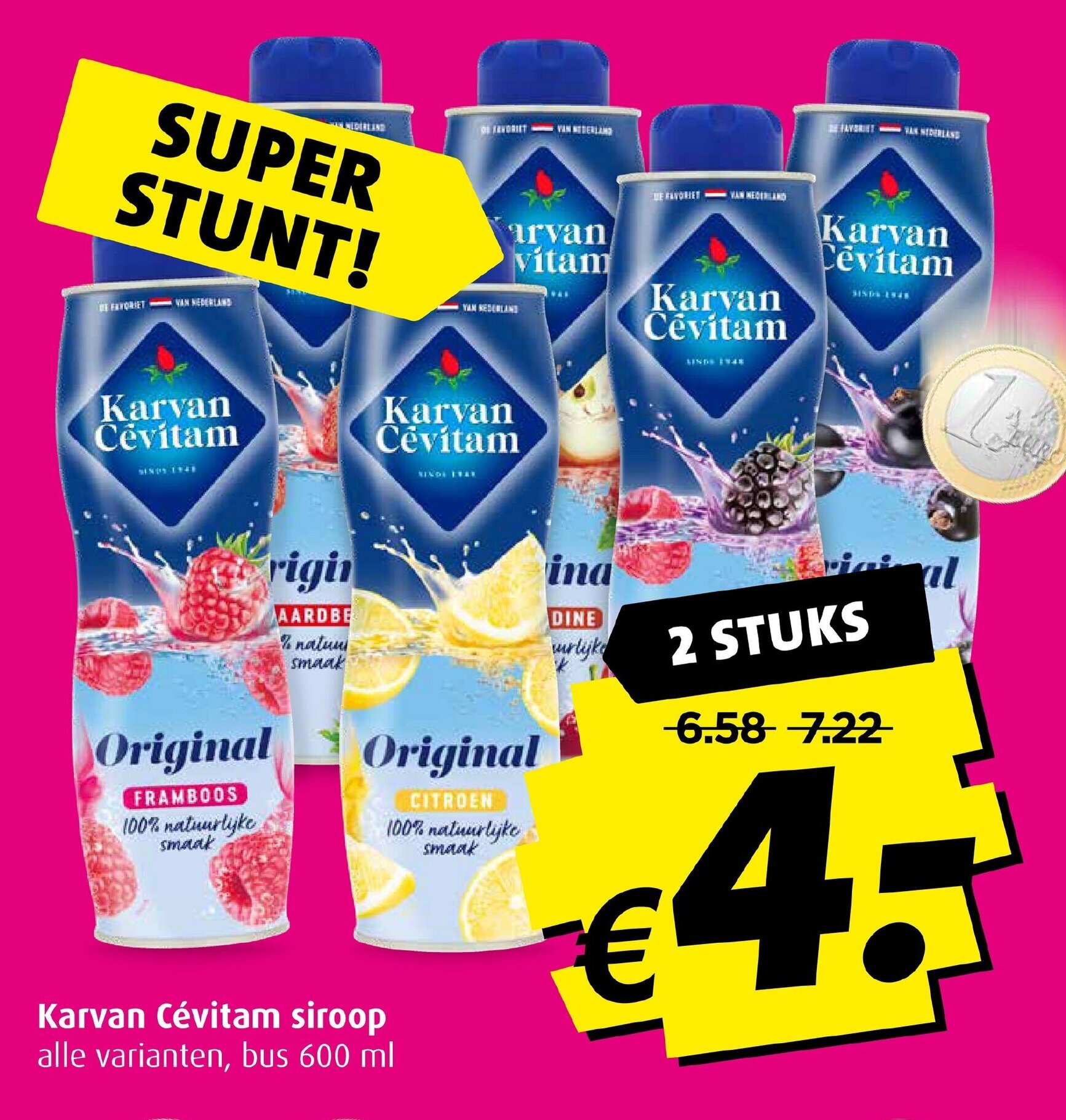 Boni Karvan Cévitam siroop alle varianten, bus 600 ml 2 stuks aanbieding