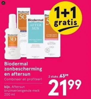 Etos Biodermal zonbescherming en aftersun combineer en profiteer! aanbieding