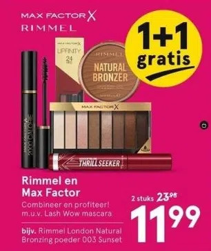 Etos Rimmel en max factor aanbieding