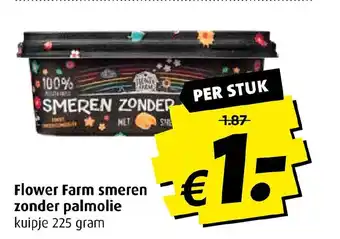 Boni Flower Farm smeren zonder palmolie kuipje 225 gram aanbieding