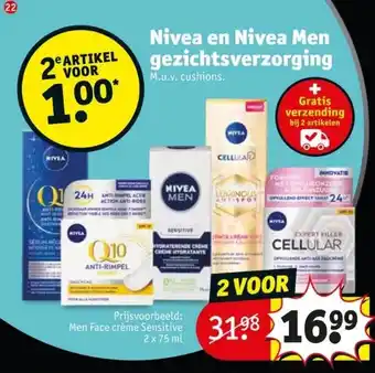 Kruidvat Nivea en nivea men gezichstverzorging aanbieding