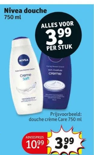 Kruidvat Nivea douche aanbieding