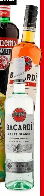 Boni Bacardi carta blanca, spiced, limon of razz, fles 700 ml aanbieding