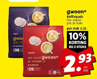 Boni gwoon Koffiepads aanbieding