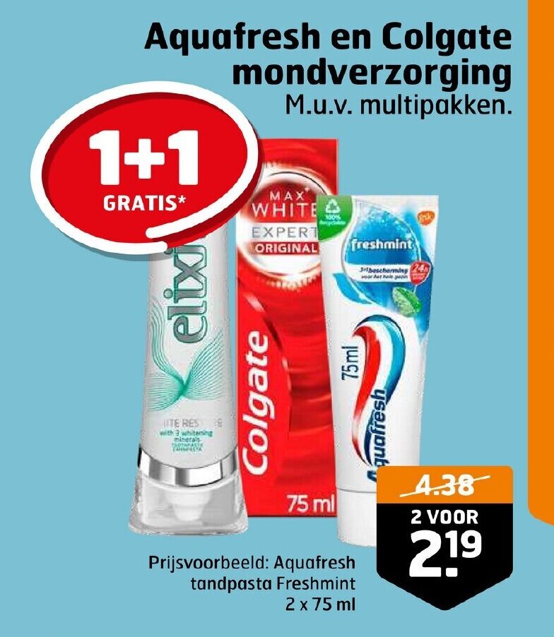 Aquafresh en Colgate aanbieding bij Trekpleister