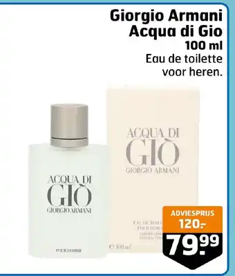 Trekpleister Giorgio Armani Acqua di Gio 100 ml aanbieding