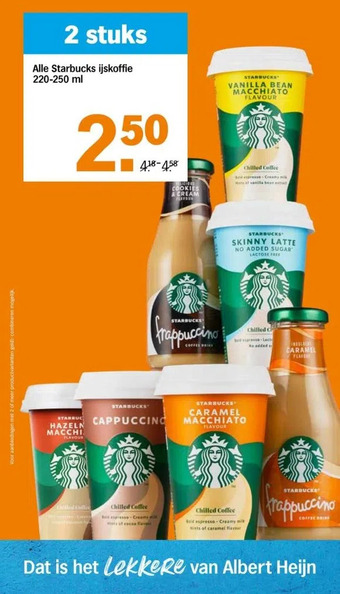 Albert Heijn Alle starbucks ijskoffie aanbieding