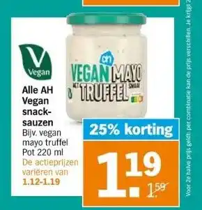 Albert Heijn Alle ah vegan snack sauzen aanbieding