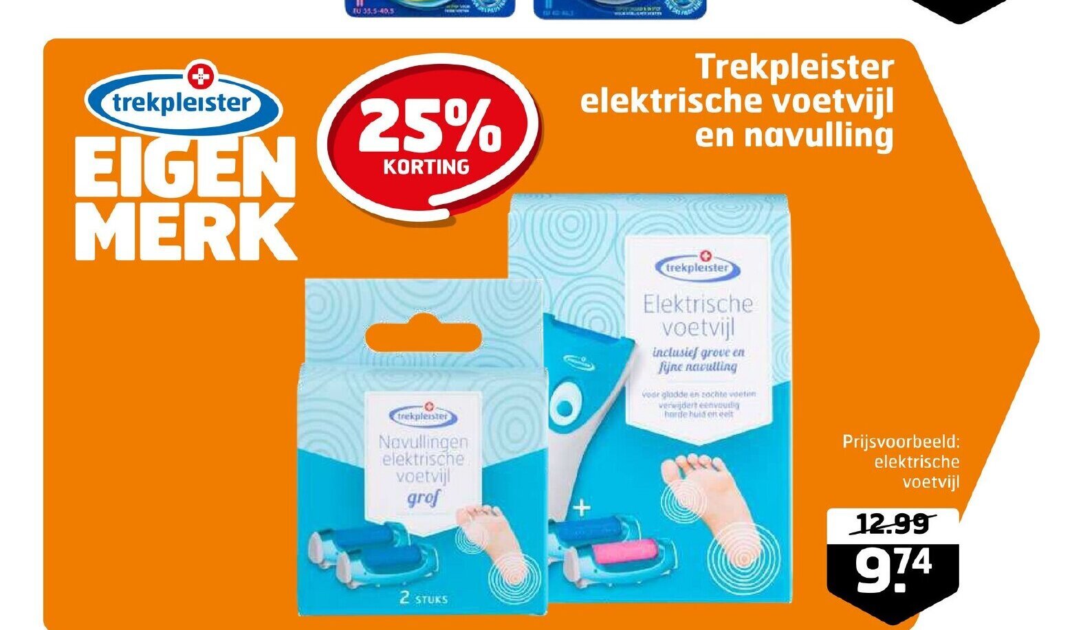 Trekpleister elektrische voetvijl en navulling aanbieding