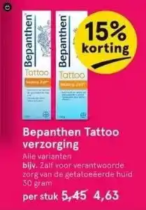 Etos Bepanthen tattoo verzorging aanbieding