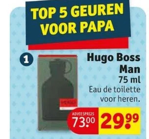 Kruidvat Hugo boss man aanbieding