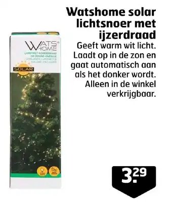 Trekpleister Watshome solar lichtsnoer met ijzerdraad aanbieding