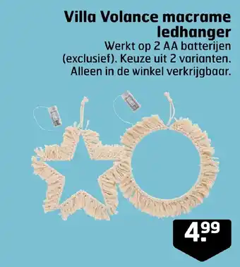 Trekpleister Villa Volance macrame ledhanger aanbieding