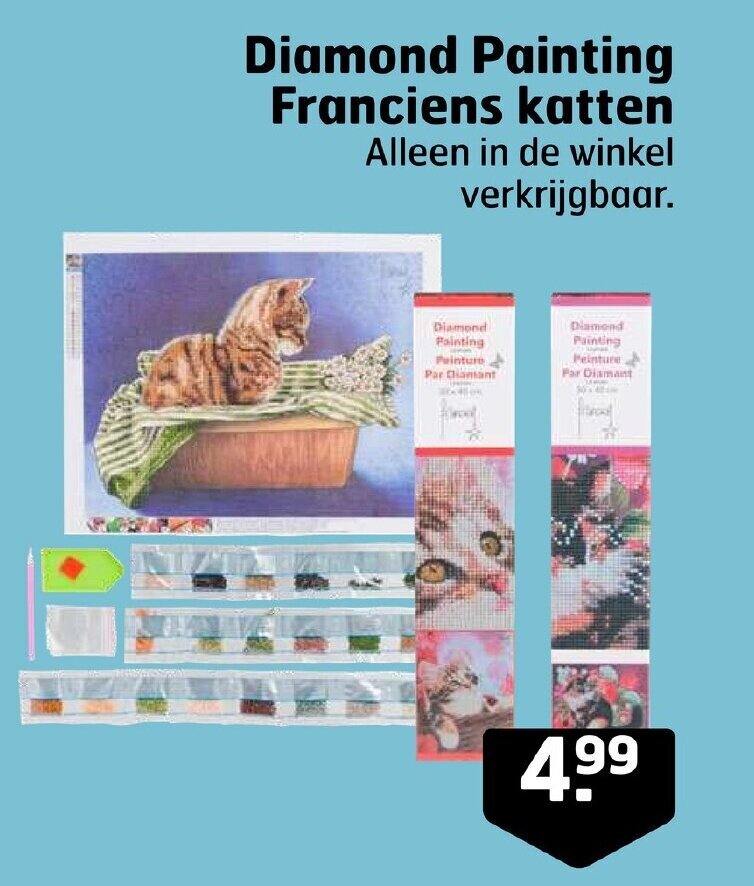 Trekpleister Diamond Painting Franciens katten aanbieding