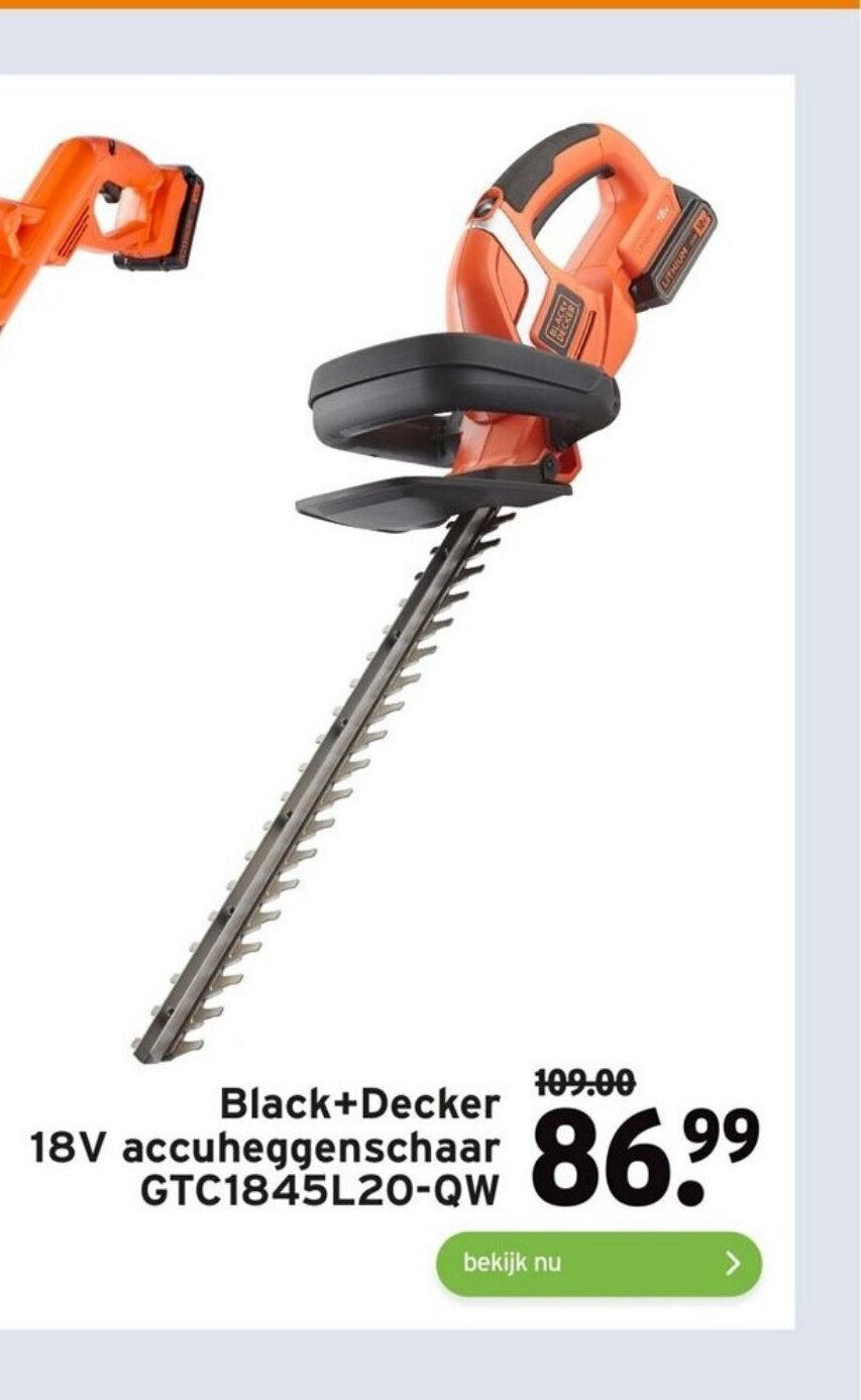 GAMMA Black+Decker 18V accuheggenschaar GTC1845L20-QW ⁹ aanbieding