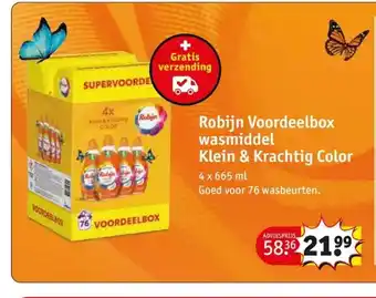 Kruidvat Robijn voordeelbox wasmiddel klein & krachtig color aanbieding