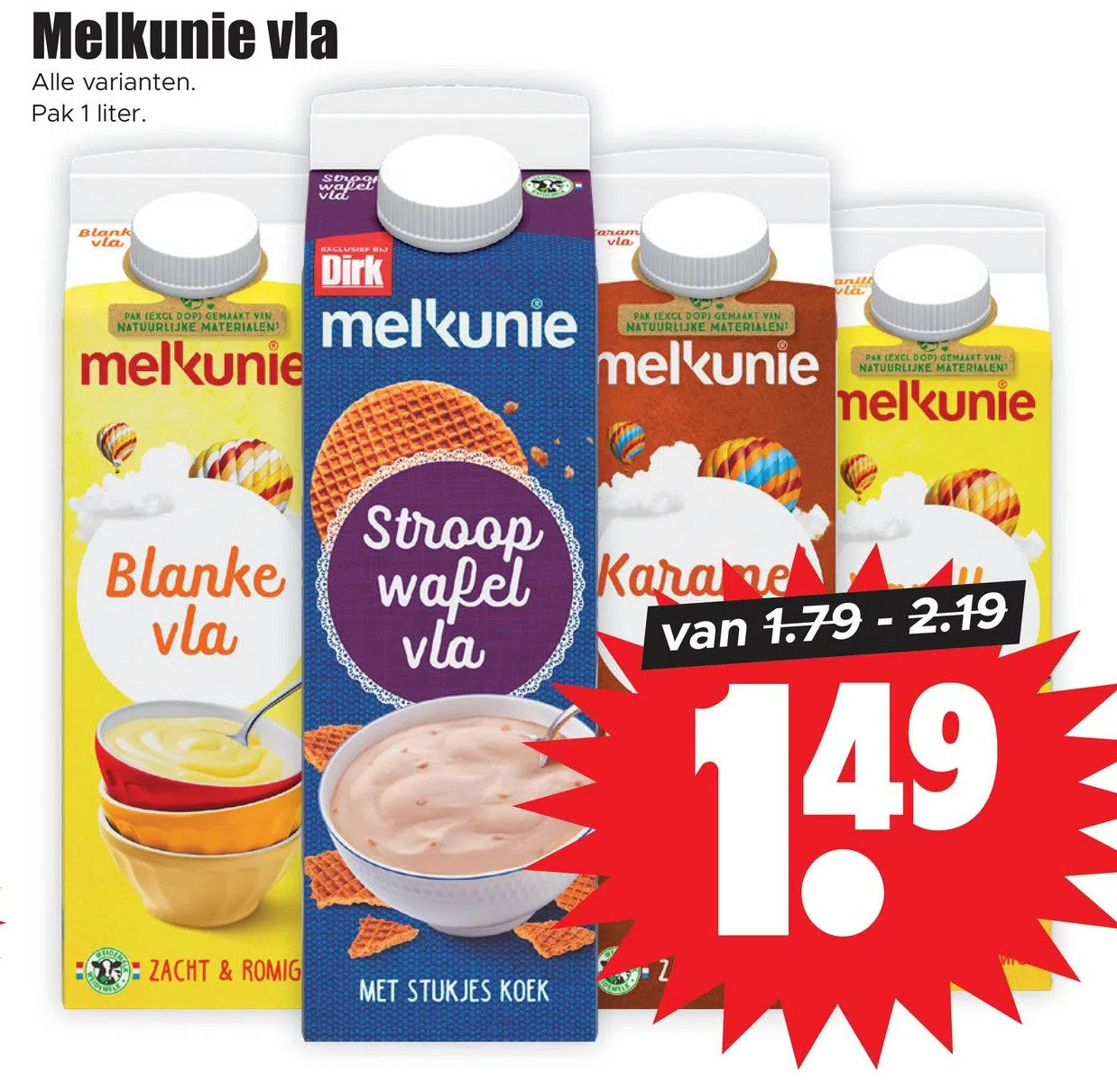Dirk Melkunie vla aanbieding