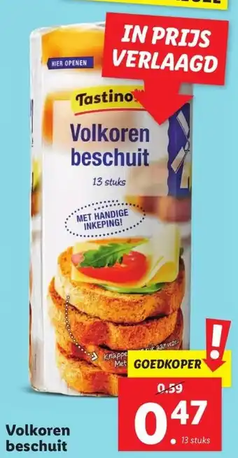 Lidl Volkoren beschuit aanbieding