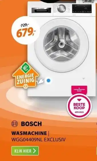 Expert Bosch wasmachine | wgg04409nl exclusiv aanbieding