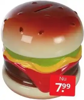 Boekenvoordeel Ceramic saving bank hamburger aanbieding